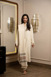 Khanz - Off-white Khaadi Kurta - Khaddar - 3 Piece